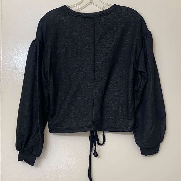 Haute Monde Black Wash Lace-Up Sweatshirt - Picture 3 of 4